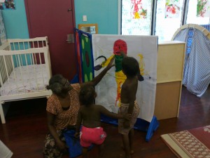 Nami with children in Yirrkala (playgroup)